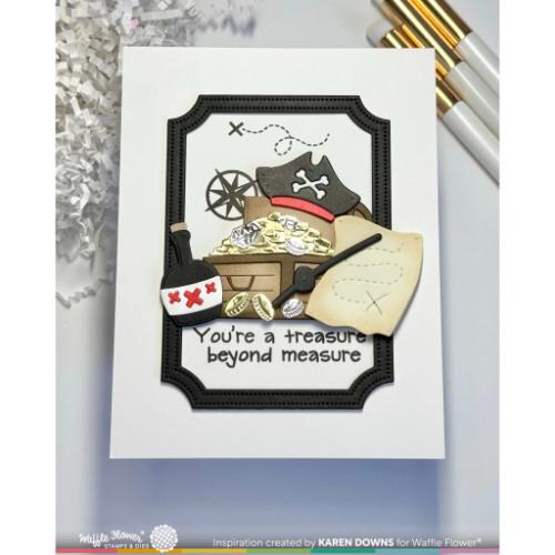 Waffle Flower Crafts Treasure Hunt Sentiments Stamp Set
