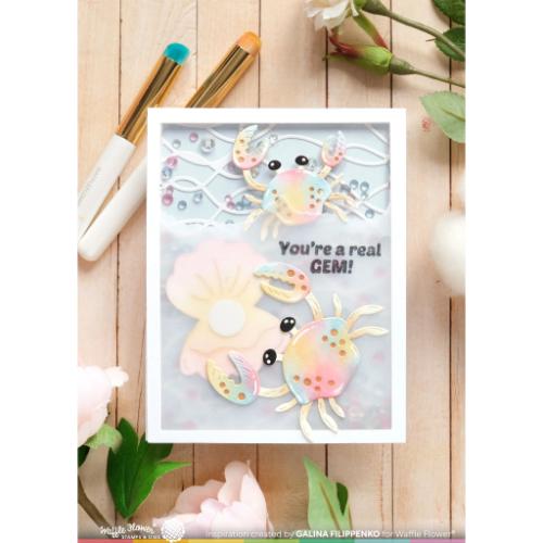 Waffle Flower Crafts Seashell Frame Coloring Stencil