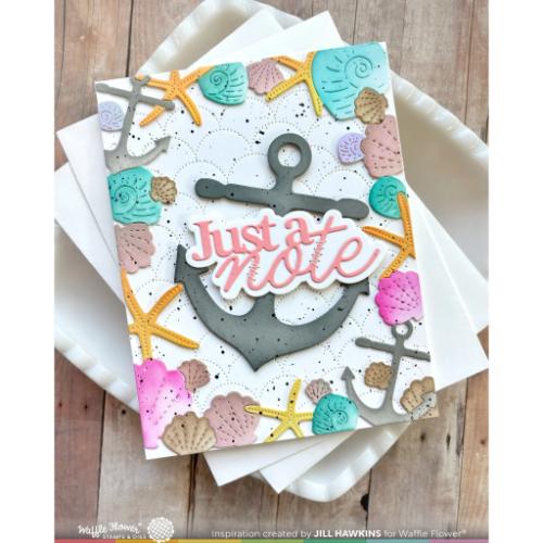 Waffle Flower Crafts Seashell Frame Coloring Stencil