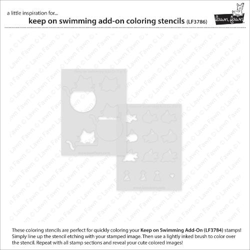 Lawn fawn  LF3786 - Lawn Clippings - Keep on Swimming Add-On Coloring Stencils
