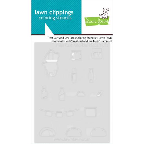 Lawn Fawn LF3779 - Lawn Clippings - Treat Cart Add-On: Tacos Coloring Stencils
