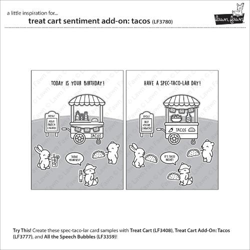 Lawn Fawn LF3780 - Stamps - Treat Cart Sentiment Add-On: Tacos