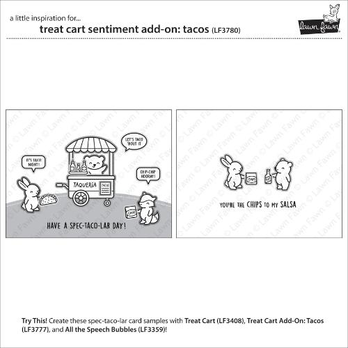 Lawn Fawn LF3780 - Stamps - Treat Cart Sentiment Add-On: Tacos
