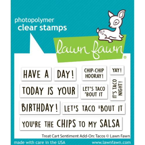 Lawn Fawn LF3780 - Stamps - Treat Cart Sentiment Add-On: Tacos