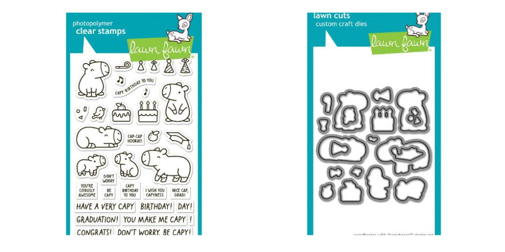 Lawn Fawn LF3764/LF3765 - Stamps/Die Bundle - Capybaras!