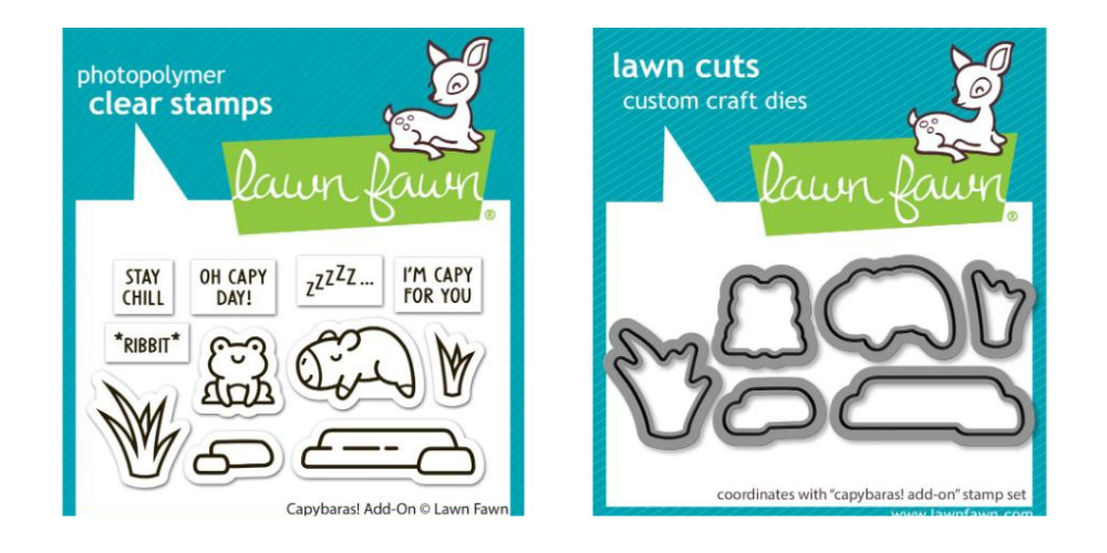 Lawn Fawn LF3767/LF3768 - Stamps/Die Bundle - Capybaras! Add-On