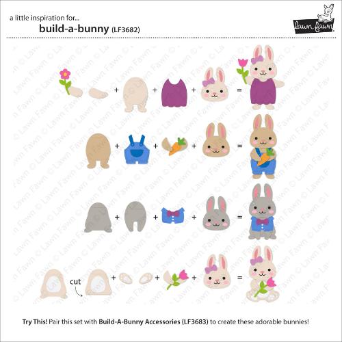 Lawn Fawn LF3682 - Lawn Cuts - Build-A-Bunny Dies