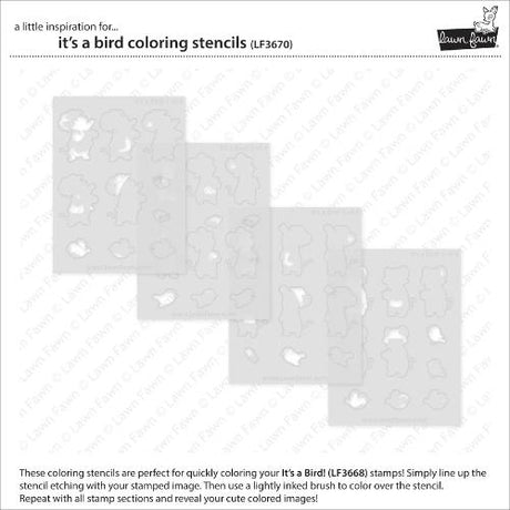 Lawn Fawn LF3670 - Lawn Clippings - It's a Bird! Coloring
Stencils