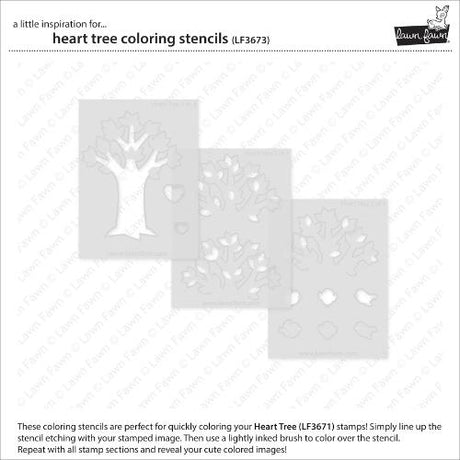 Lawn Fawn LF3673 - Lawn Clippings - Heart Tree Coloring
Stencils