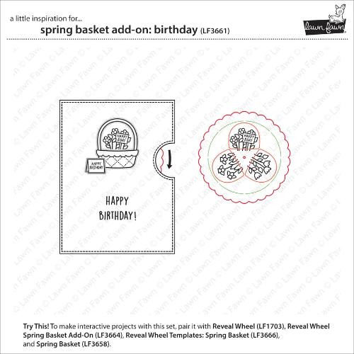 Lawn Fawn LF3661 - Stamps - Spring Basket Add-On:
Birthday