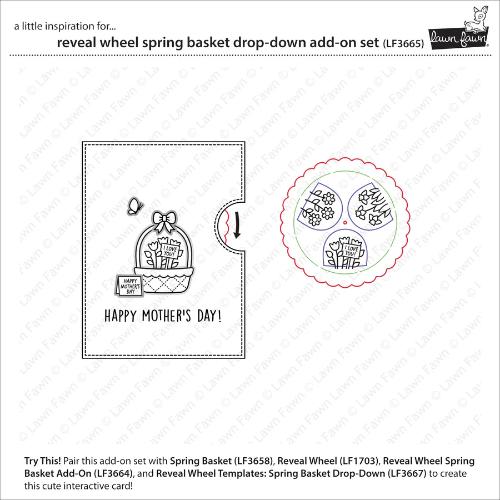 Lawn Fawn LF3665 - Lawn Cuts - Reveal Wheel Spring
Basket Drop-Down Add-On Set