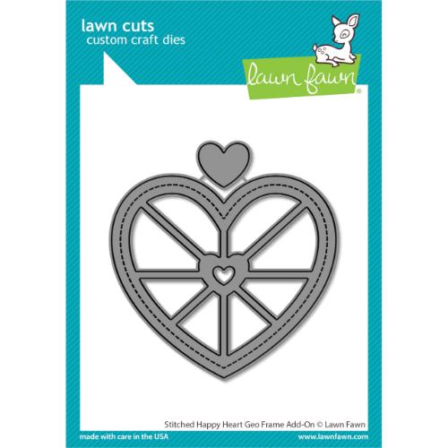 Lawn Fawn LF3613 - Lawn Cuts - Stitched Happy Heart Geo Frame Add-On Dies