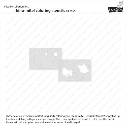 Lawn Fawn LF3595 - Lawn Clippings - Rhino-mite! Coloring Stencils