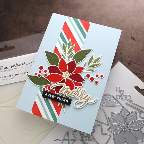 Concord & 9th KW Merry Script Stamp Set (3 x 3) & Die Bundle