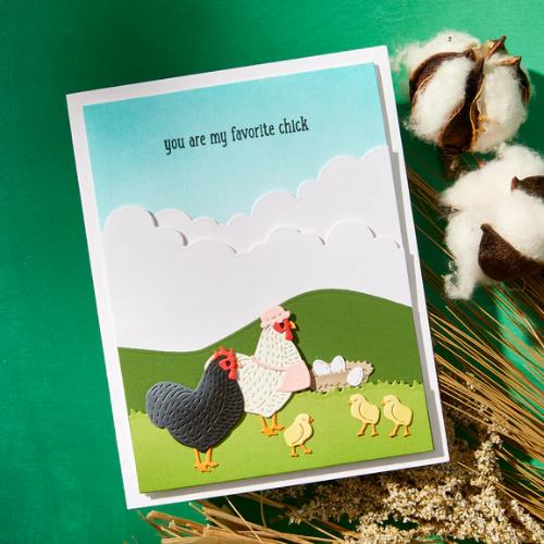 Spellbinders Spring Chicken Clear Stamp & Die Set from the On the Farm Collection