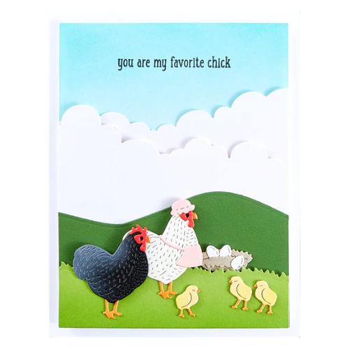 Spellbinders Spring Chicken Clear Stamp & Die Set from the On the Farm Collection