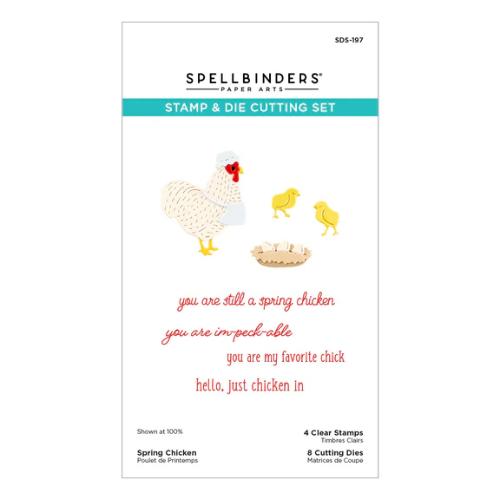 Spellbinders Spring Chicken Clear Stamp & Die Set from the On the Farm Collection