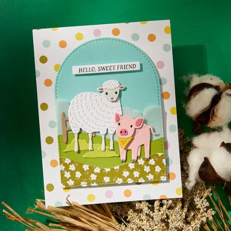 Spellbinders Ham It Up Clear Stamp & Die Set from the On the Farm Collection