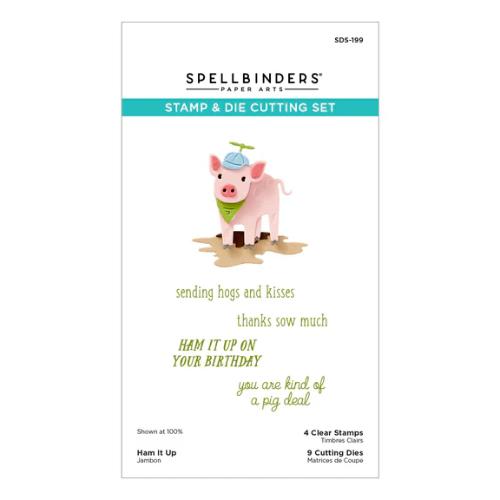 Spellbinders Ham It Up Clear Stamp & Die Set from the On the Farm Collection