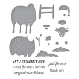 Spellbinders Counting Sheep Clear Stamp & Die Set from the On the Farm Collection