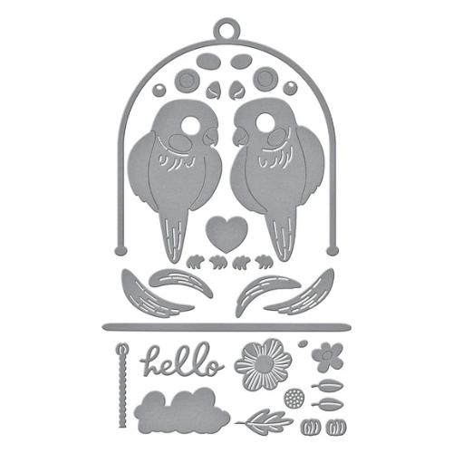 Spellbinders Pretty Birds Etched Dies from the Cheerful Chirps Collection