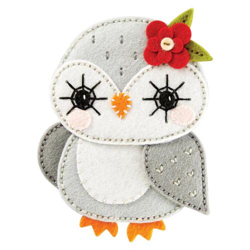 Spellbinders Felt Snowy Owl Etched Dies from the Felt Stitch & Create Collection by Nicole Spohr