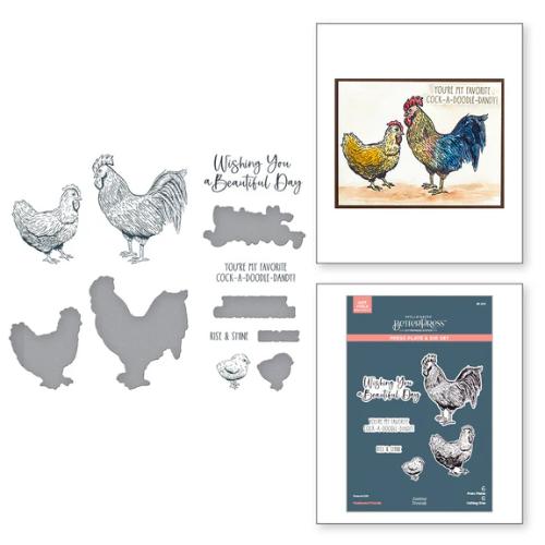 Spellbinders Feathered Friends BetterPress Plate & Die Set from the Justine's Farm Collection by Justine Dvorak