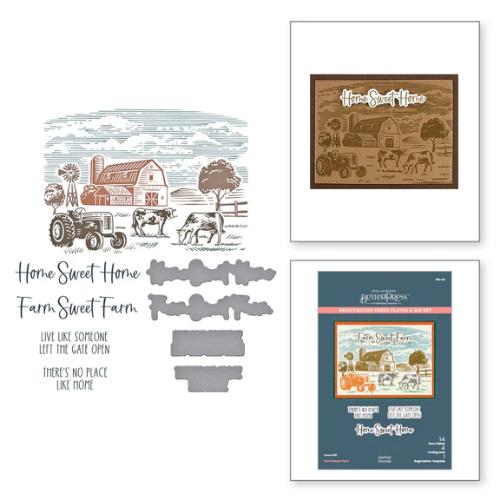 Spellbinders Farm Sweet Farm Registration BetterPress Plate & Die Set from the Justine's Farm Collection by Justine Dvorak