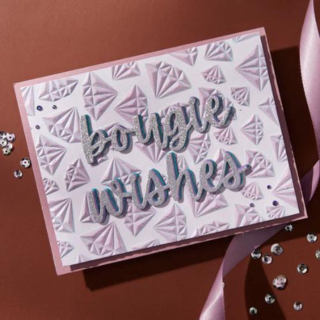 Spellbinders Born to Sparkle 3D Embossing Folder from the Bougie Birthday Collection by Nina Boettcher