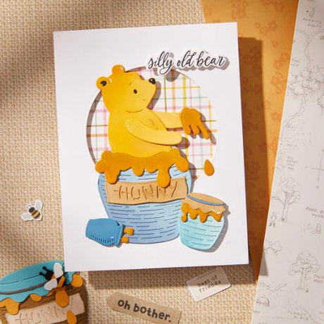 Spellbinders Pooh's Hunny Pot Etched Dies from the Say Cheese Classic Pooh Collection in Collaboration with Simple Stories