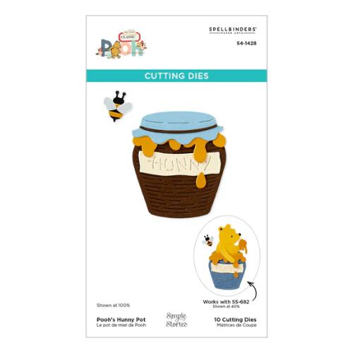 Spellbinders Pooh's Hunny Pot Etched Dies from the Say Cheese Classic Pooh Collection in Collaboration with Simple Stories