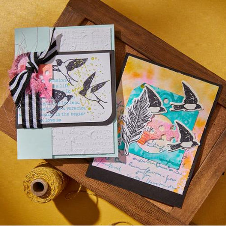 Spellbinders Collaged Birds BetterPress Plates & Die Set from the Collaged Birds Collection by Dina Wakley