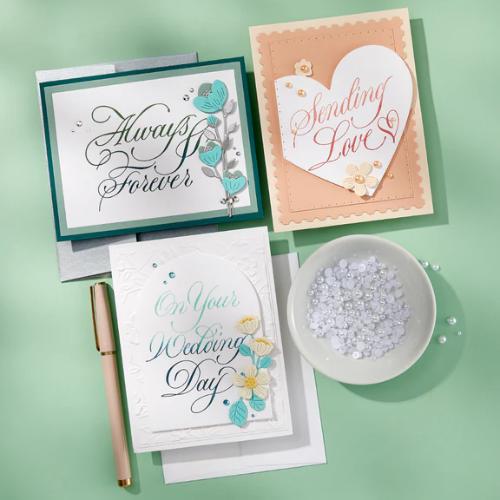 Spellbinders Copperplate Sending Love BetterPress Plate from the Copperplate On Your Wedding Day Collection by Paul Antonio