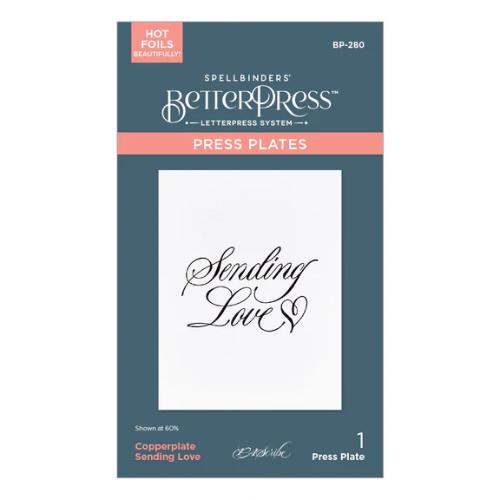 Spellbinders Copperplate Sending Love BetterPress Plate from the Copperplate On Your Wedding Day Collection by Paul Antonio