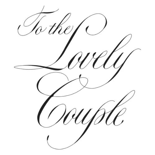 Spellbinders Copperplate To the Lovely Couple BetterPress Plate from the Copperplate On Your Wedding Day Collection by Paul Antonio