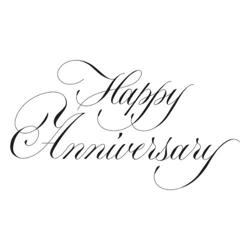 Spellbinders Copperplate Happy Anniversary BetterPress Plate from the Copperplate Happy Everything Sentiments Collection by Paul Antonio