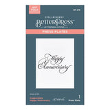 Spellbinders Copperplate Happy Anniversary BetterPress Plate from the Copperplate Happy Everything Sentiments Collection by Paul Antonio