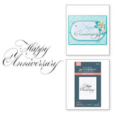 Spellbinders Copperplate Happy Anniversary BetterPress Plate from the Copperplate Happy Everything Sentiments Collection by Paul Antonio