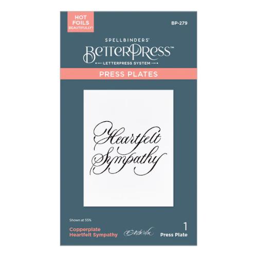 Spellbinders Copperplate Heartfelt Sympathy BetterPress Plate from the Copperplate Happy Everything Sentiments Collection by Paul Antonio