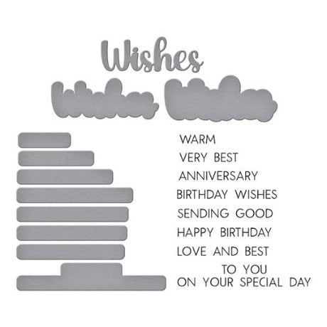 Spellbinders Very Best Wishes Sentiments Clear Stamp & Die Set from the Wildflowers Collection by Lisa Horton