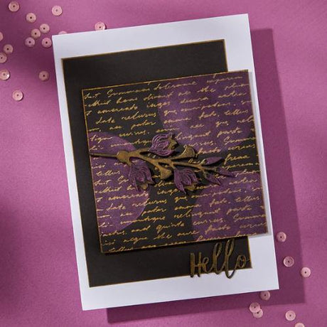Spellbinders Script Text BetterPress Plate from the Wildflowers Collection by Lisa Horton