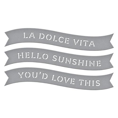 Spellbinders La Dolce Vita Banners Etched Dies from the La Dolce Vita Collection