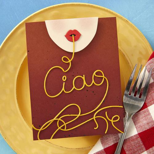 Spellbinders Ciao Spaghetti Etched Dies from the La Dolce Vita Collection