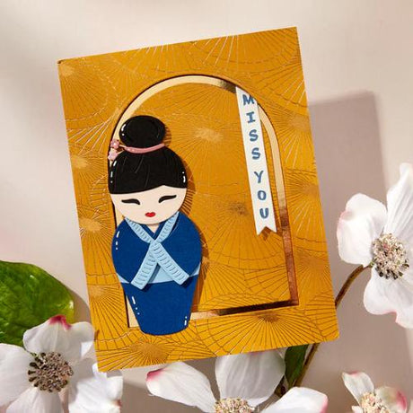 Spellbinders Parasols BetterPress Plate from the Spring in Kyoto Collection by Alex Syberia Designs
