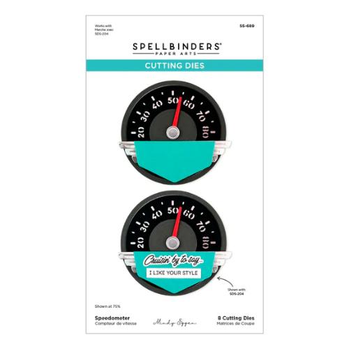 Spellbinders Speedometer Etched Dies from the Classic Road Legends Collection by Mindy Eggen