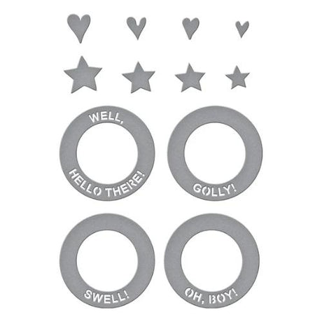 Spellbinders Frame & Sentiments Etched Dies from the Say Cheese Classic Mouse Collection