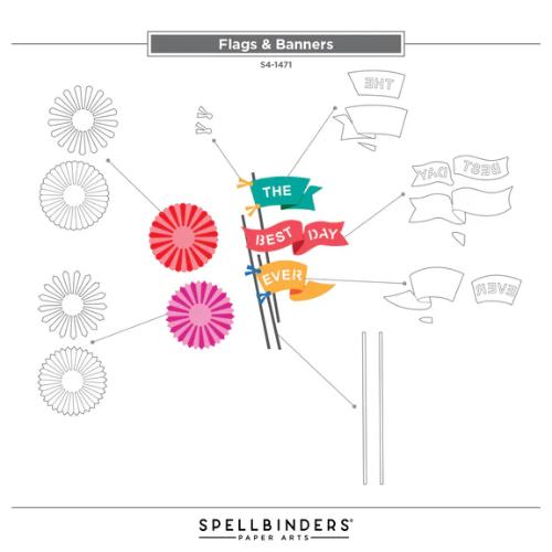 Spellbinders Flags & Banners Etched Dies from the Say Cheese Classic Mouse Collection