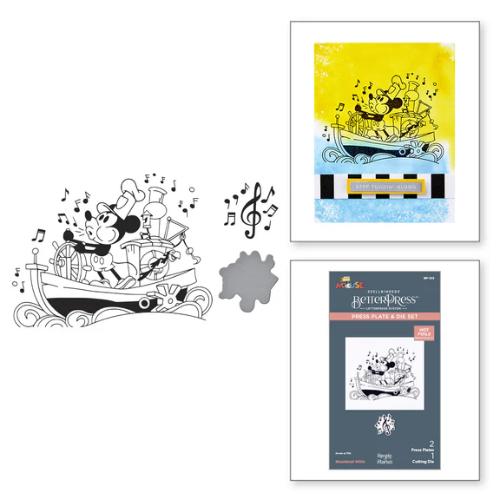 Spellbinders Steamboat Willie Press Plate & Die Set from the Say Cheese Classic Mouse Collection