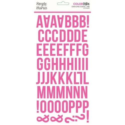 Simple Stories Color Vibe Foam Alpha Stickers Pink (13436)