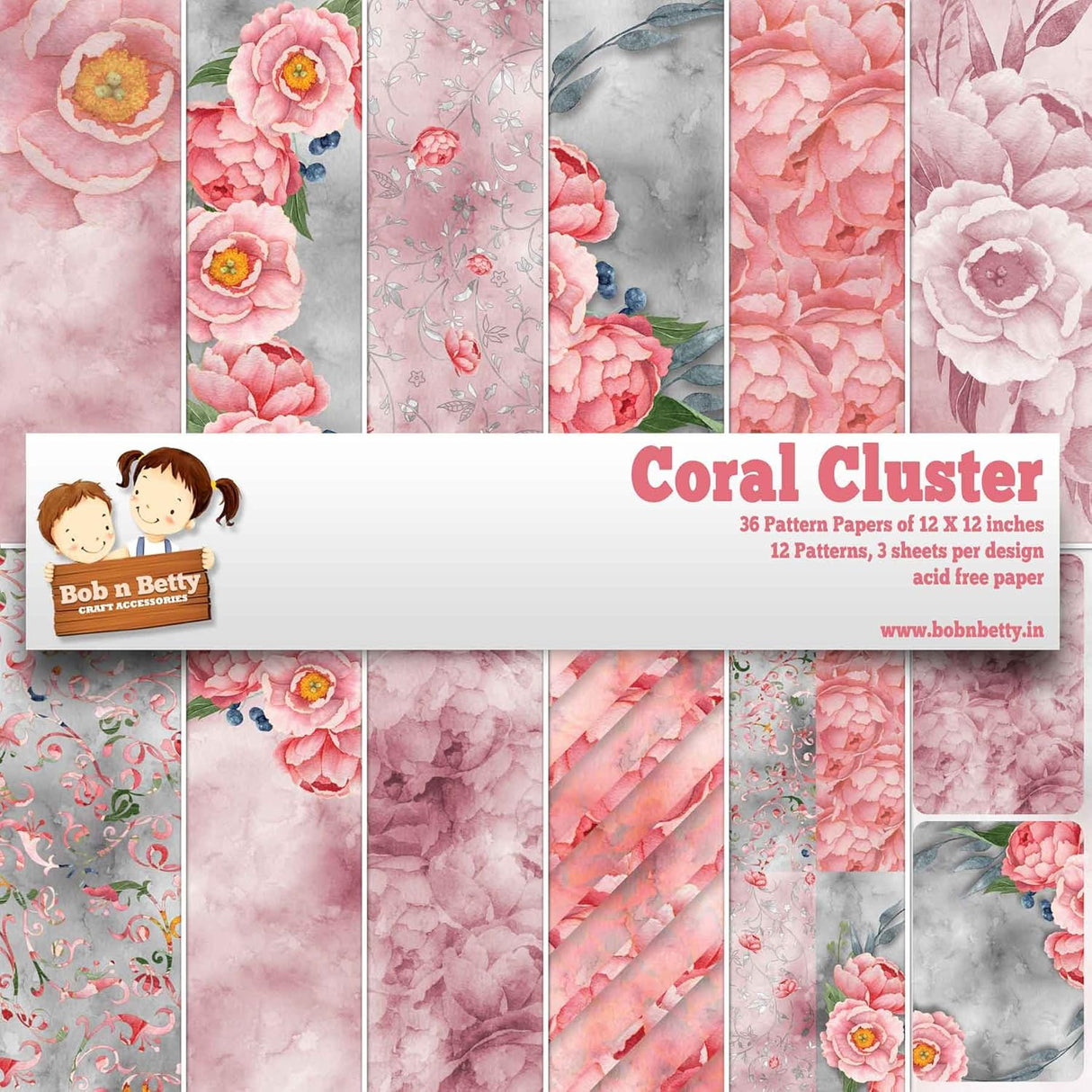 Bob N Betty Coral Cluster 12'x12' Paper Pad